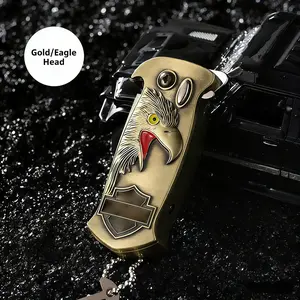 Premium 3-in-1 Windproof Lighter Kit - Folding Utility Knife & Bottle Opener for EDC, Camping & Home Use (Without Butane Gas)