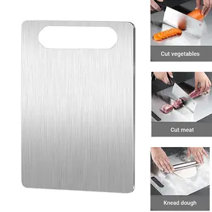 1 Stainless Steel Kitchen Cutting Board, Kitchen Chopping Board - Double Sided Non-Slip Surface, Easy to Clean, Durable, Food Grade Cutting Board for Vegetables, Fruits, Meat