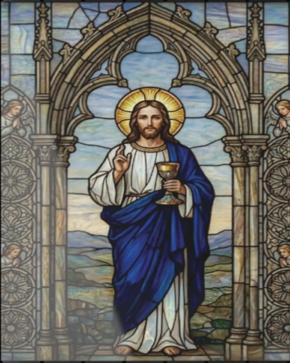 Christ the Redeemer Acrylic Wall Art | UV-Printed Stained Glass Art Print with French Cleat Hanging | Catholic Home Altar Decor | Heirloom Devotional Wall Art