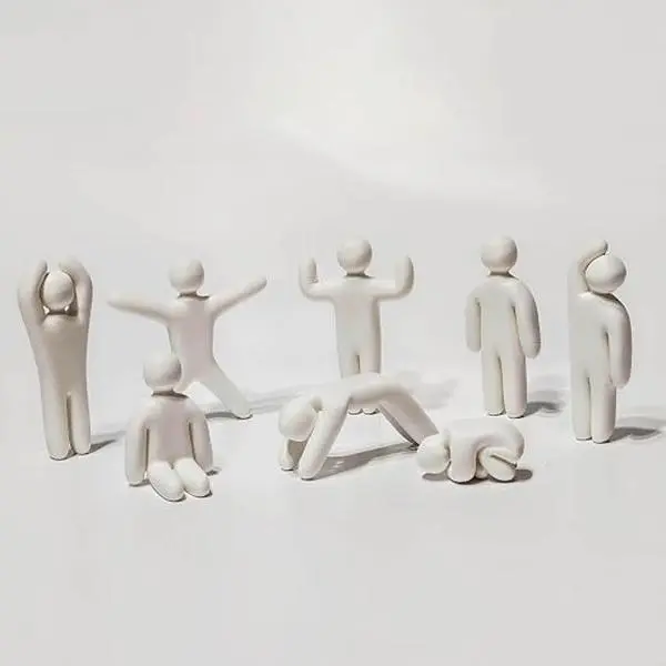 8Pcs Mecha Chameleon Character,Paintable Meccha Chameleon Blank DIY Human Figures 3D Printed Characters for Hide & Blend, 3D Printed, Multi-Pose, Paintable | 8 Pose Hide and Seek Characters, blank matte finish for DIY painting,Gamer Desk Decor