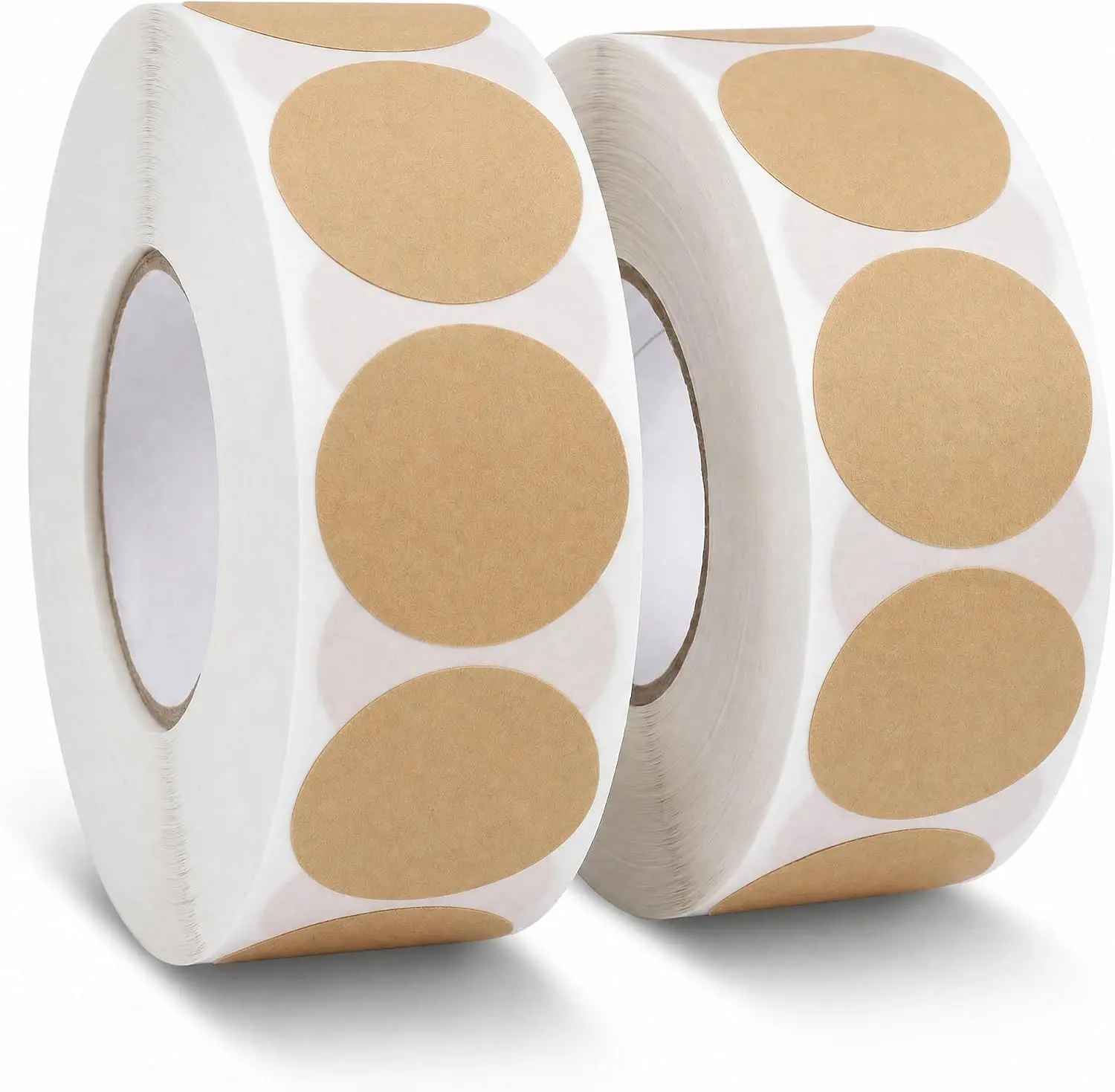 1000pcs Kraft Price Stickers 1 Inch Round Dot Stickers,Blank Circle Stickers for Price Tags for Small Business, Canning Jars, Envelope Seals & Label Stickers (Brown, 2 Rolls)
