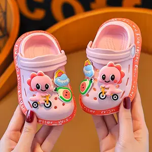 Youngsters' Dinosaur Cartoon  - Light Blue EVA  with Fun Dinosaur & Bicycle Charms, Non-Slip Summer Shoes  Boys and Girls, Perfect  Indoor/Outdoor Play, Playtime |         Playful Youngsters |         EVA Lightweight Sandals Clogs for