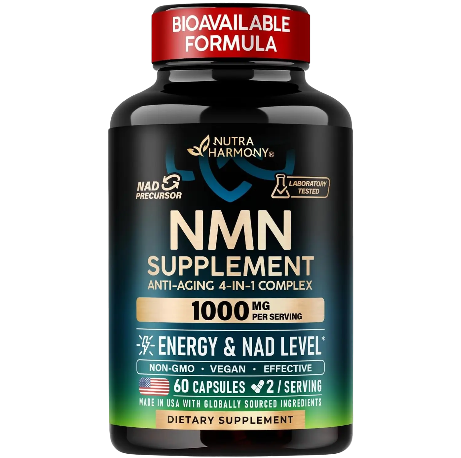NMN Supplement with Resveratrol, TMG & Lycopene for NAD+ Support, Energy & Healthy Aging