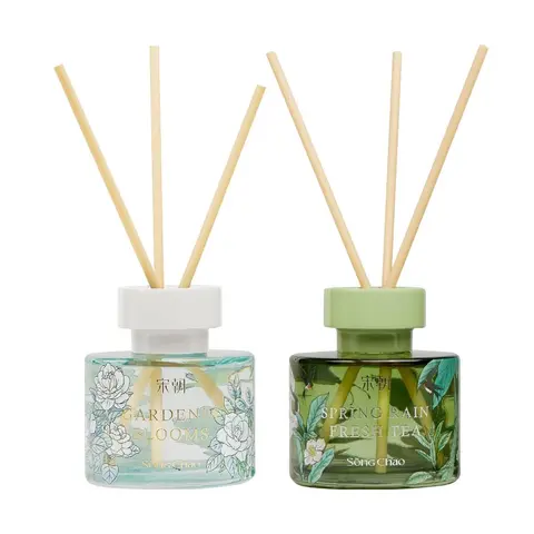 SONG CHAO 2 Bottles Value Set Floral Realm Series No Flame Fragrance Diffuser Gardenia Blossom + Spring Rain, Gift set, Safe and Easy to Use Perfect for Any Occasion Decor Pack