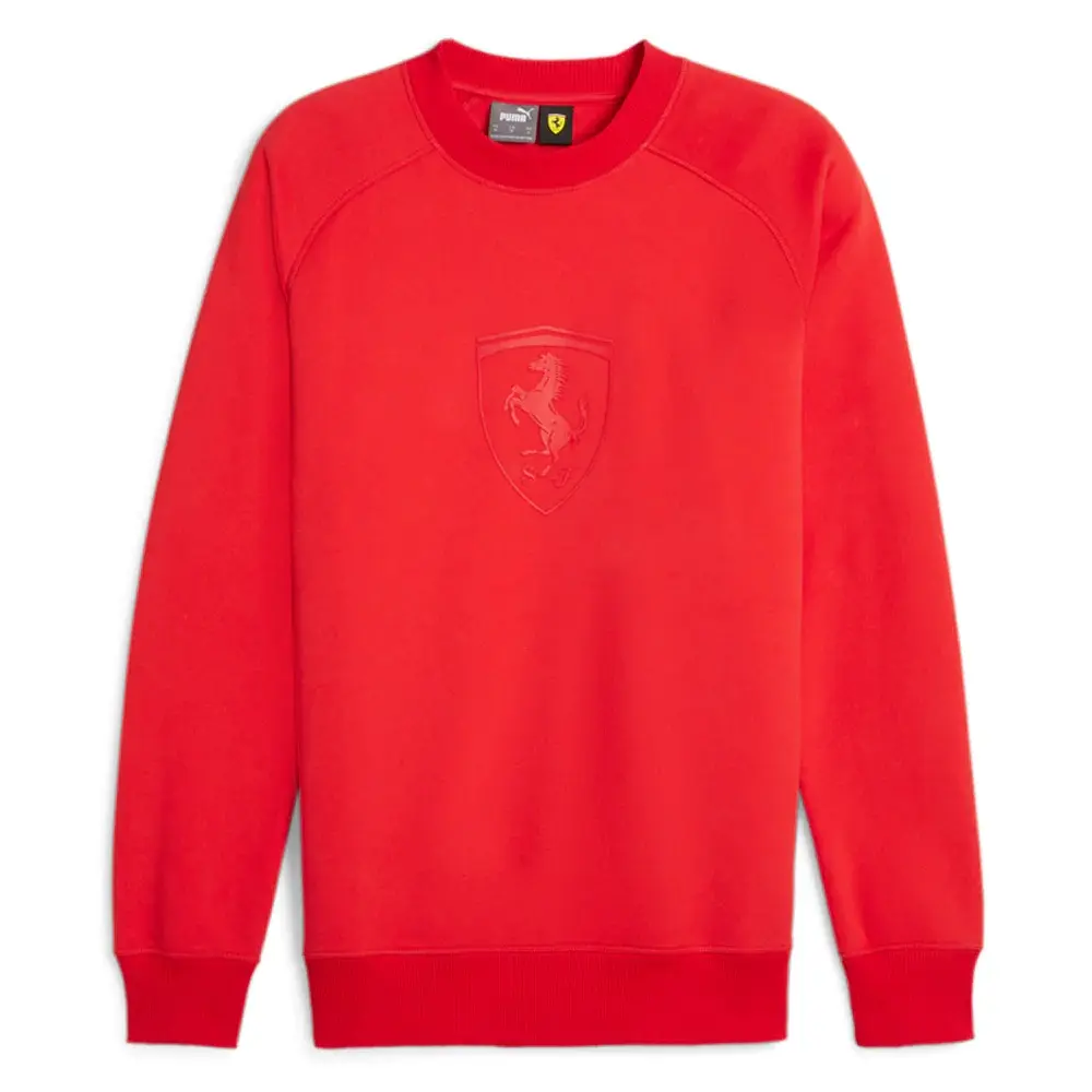 PUMA Mens Scuderia Ferrari Race Shield Logo Crew Neck Long Sleeve Sweatshirt Casual - Red PUMA Mens Scuderia Ferrari Race Shield Logo Crew Neck Long Sleeve Sweatshirt Casual - Red