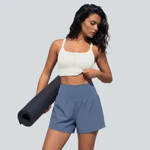 Halara SoftlyZero Airy Super High Waisted 2-in-1  Cool Touch Yoga Shorts 5'' with Pockets-Longer Length