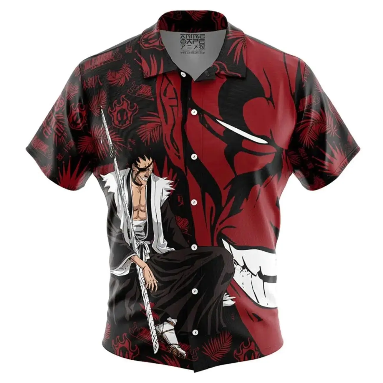 Zaraki Kenpachi Bleach Button Up Hawaiian Shirt