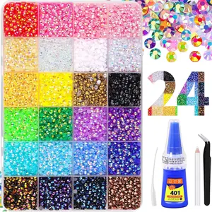 10000Pcs Resin Jelly Rhinestones for Bedazzling, Multicolor 3mm Flatback Gems for Diamond Art, Bedazzler Kit with 1Pc 20g 401 Jewelry Glue for Bedazzle Thing Crafting Book Nail Art