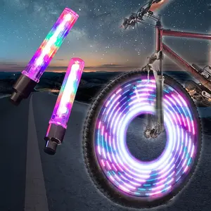 2PCS Waterproof LED Bicycle Wheel Lights,Stylish and Functional,Colorful Gradient Glow,7 Light Modes,Stylish Atmosphere Decoration,Enhance the Vibe for Bikes,Motorcycles and Cars,Night Riding Safety