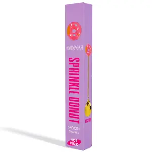 AMINNAH Sprinkle Donut Spoon - Hot Pink Design for Body Butter Scooping, Mess & Waste Free, Tableware, Cutlery, Kitchen Utensils, Enamel Sugar Scoop, Kitchenware