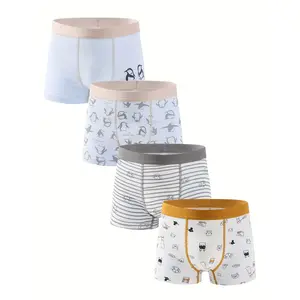 4pcs Set Of Boys' Underwear. These Are Baby Boxers, Children'S Underwear Made Of Pure, Class A Products, Suitable For Young, Medium And Older Boys. They Are Boys' Boxer Shorts, Boys' Underwear.