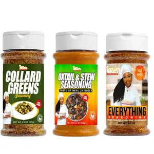 Buy 1 Get 2 Free Miss Nola 3-Pack Seasoning Set - Collard Greens, Oxtail & Stew,  Miss Nola’s Everything Seasoning - No MSG - 5.5 oz Each -- Variety Pack for Diverse Cooking Needs