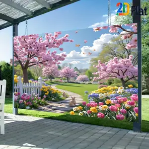 2D Flat Banner Wall Decor 1pc, White Picket Fence, Decorative Garden Fences, Garden Accessories, Simulated Lawn Backdrop Wall Props, Photography Scenery, Rustic Style, Studio Props, Indoor/Outdoor Use