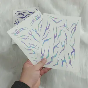 4PCS Purple Shiny Temporary Tattoos Stickers Tattoo Paper - Perfect for Birthday/Halloween/Cosplay Party Body Decoration