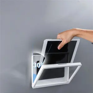 360 Degree Rotatable Tablet Holder, 1 Count Wall Mounted Tablet Storage Box, Anti-fog Touch Screen Watching TV Rack, Bathroom Tablet Holder, Tablet Mount Stand