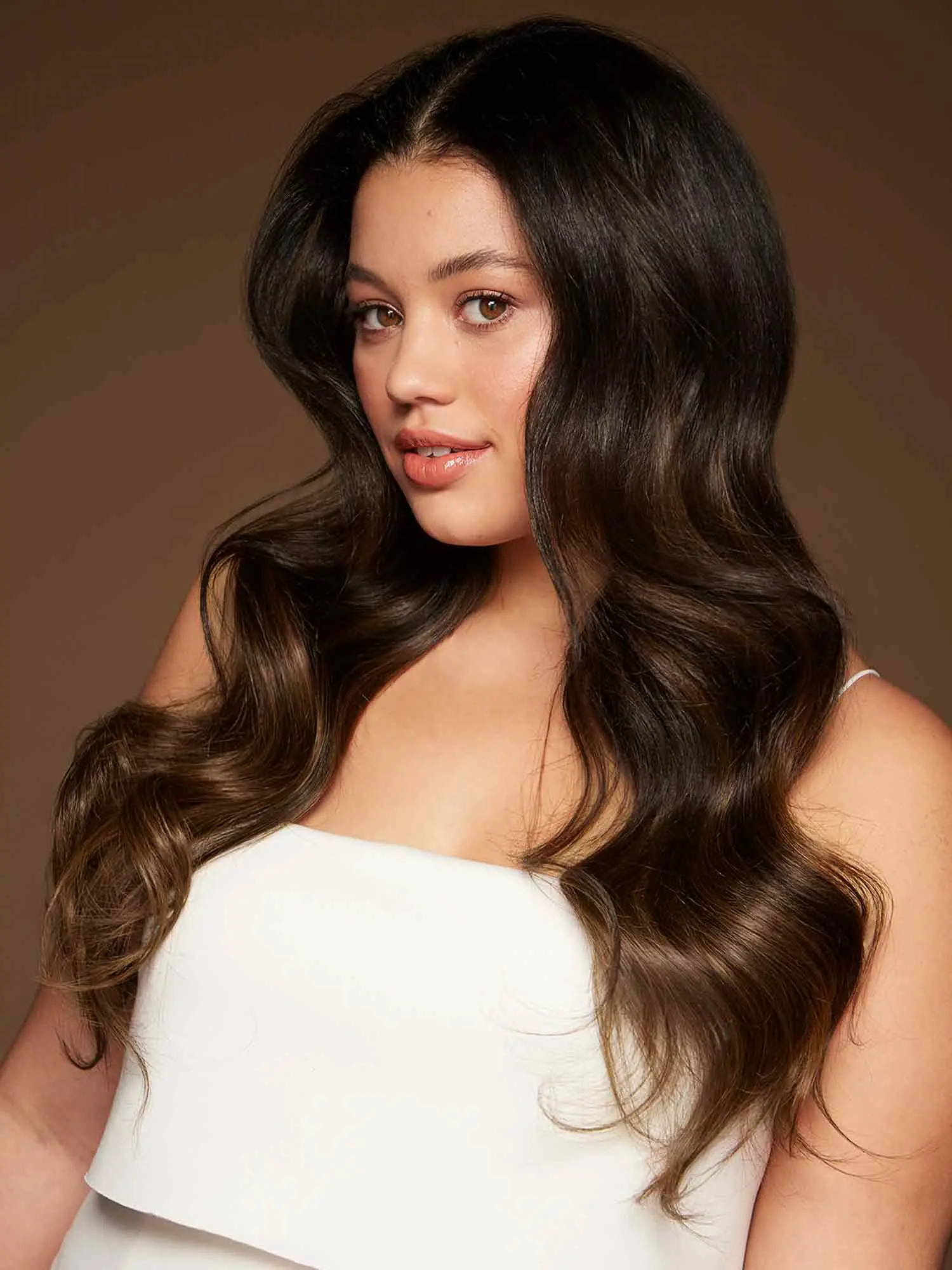 Luxy Hair 20" Seamless Clip-In Hair Extensions – Mocha Brown Balayage | 180g Remy Human Hair