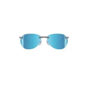 NRGY Voyager Sunglasses in Satin Chrome & Blue Water