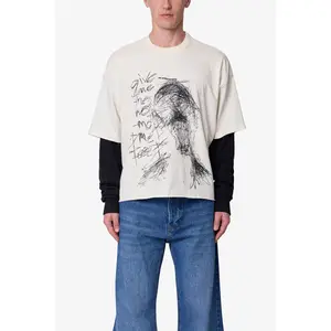 mnml Layered Thermal Lost Tee - White/Black