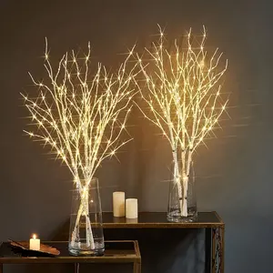 2pcs Glowing White LED Branch Fairy Lights, Decorative Artificial Branches For Vases, HomeDecoration, Wedding Party Decoration, Spring Festival Decoration, And Valentine's Day Gifts.Halloween Decoration, Christmas Decoration, Cool Decorations.
