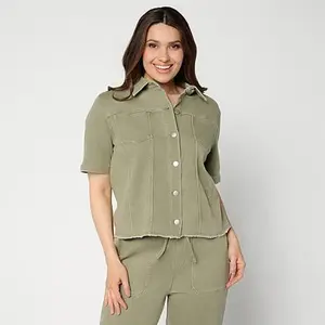 G by Giuliana Short Sleeve Featherweight Denim Jacket