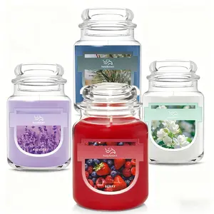 Scented Soy Jar Candles, Mushroom Lid Glass Bottle, 6 Fragrances: Cedar, Jasmine, Berry, Lavender, Long-Lasting, for Home Decor, Christmas, Halloween, Mothers Day Gifts,glassy baby candles,  waxine the drip candle