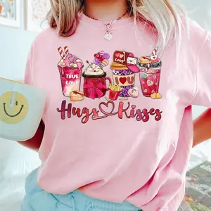 Hugs & Kisses Valentine Shirt, Valentine's Day Shirt, Valentine Heart Shirt, XOXO Sweatshirt, Gifts for Valentine, Love Shirt Q75