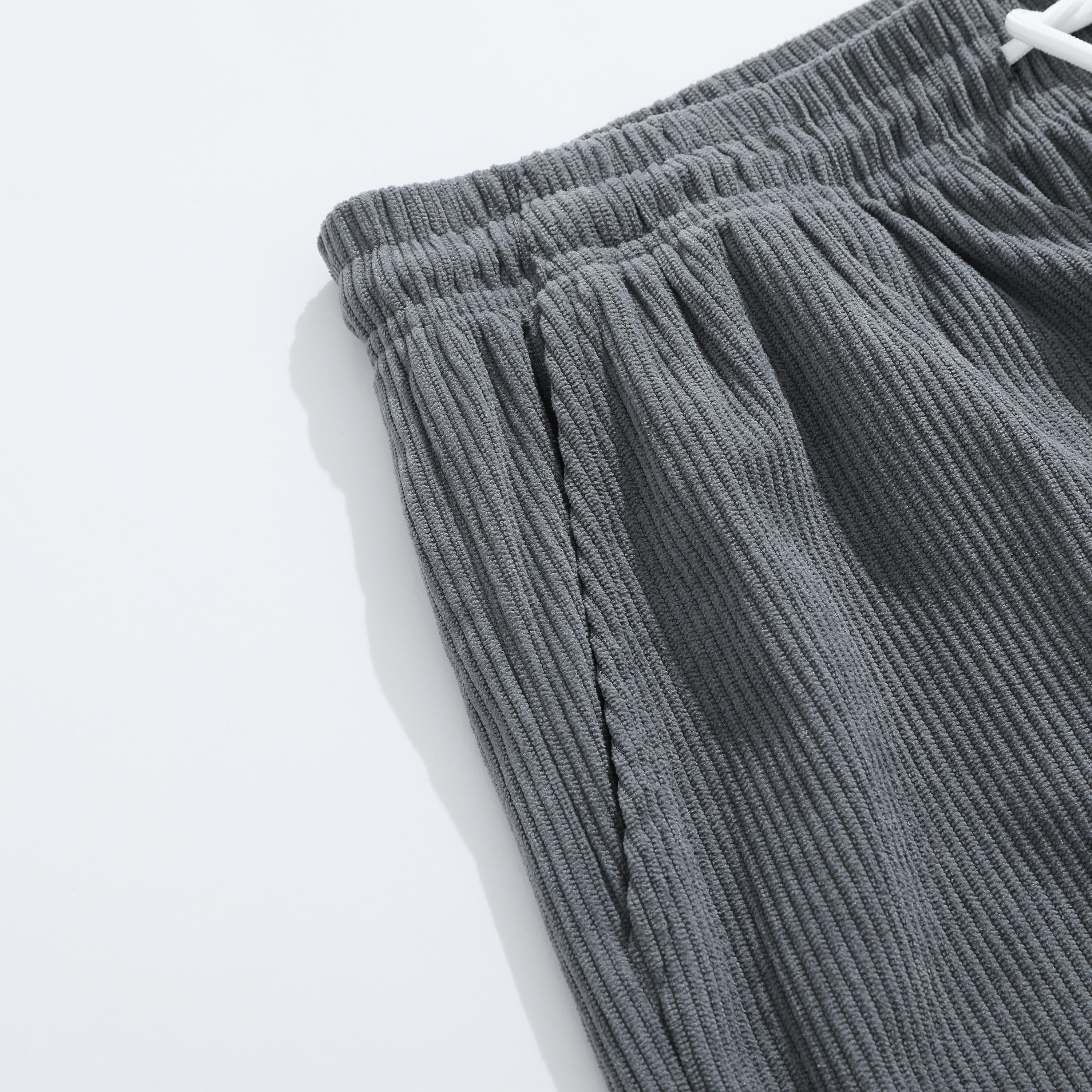 3-pack men’s summer corduroy casual shorts, loose straight fit, breathable fabric