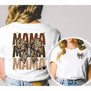 Camo Bow Mama Stacked Graphic Tee