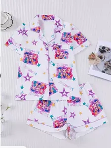 Huntrix Youth Pajama Set, Kpop Demon Style Sleepwear, Silky Smooth Lounge Outfit, Cute Casual Teen Fan Gift Idea