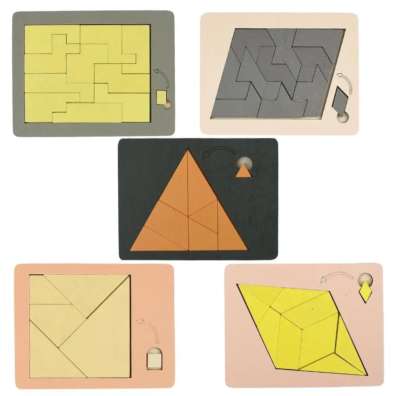 Wooden Geometric Puzzle, 1 Set Impossible Brain Burning Decompression Iq Mind Brain Teaser Jigsaw Puzzle, Creative Puzzle for Adults, Wooden Puzzles