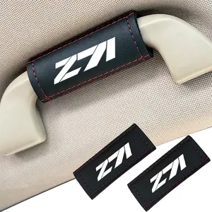 2pcs For Chevrolet Z71 PU Leather Car Interior Seat Cover Accessories, Car Handle Protection Cover Accessories, Car Interior Accessory