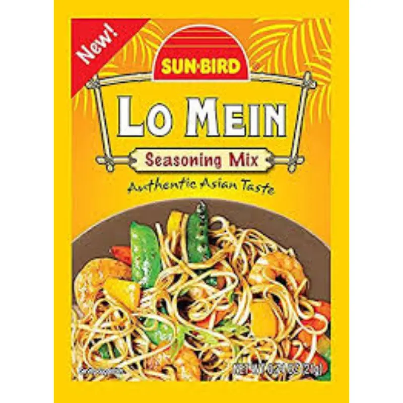 1.63oz Sun Bird Lo Mein Seasoning Mix Powder Packets (5-Pack) - Authentic Asian Salty & Savory Spice Blend, Takeout Quality for Noodles, Stir Fry, Flavor