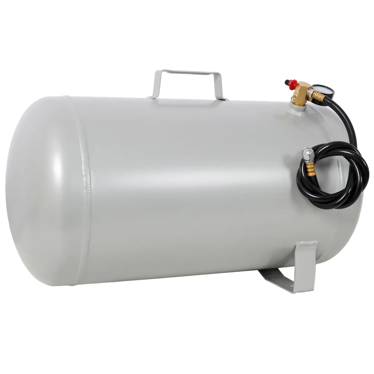 Portable 5-Gal & 11-Gal Aluminum Air Compressor Tanks, Lightweight Durable Units with Pressure Gauge, Safety Valve, 47-Inch Hose for Easy Tool Connection