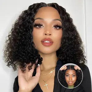【MiuulaarHair】4X4 Kinky Curly Glueless Pre cut Lace Pre Bleached knots Natural Hairline  200 Density Human Hair Wig Lace Front Wig Deep Wave Frontal Pre Plucked Wigs
