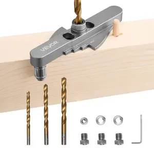 VEVOR Drill Guide, 30/ 45/ 90 Degree Angle 4 Sizes Portable Precision Drilling Guide Jig, for Drilling Angled or Horizontal Holes, Aluminum Alloy, for Deck Cable Railing Wood Post Stair HandrailVEVOR Super Brand Day