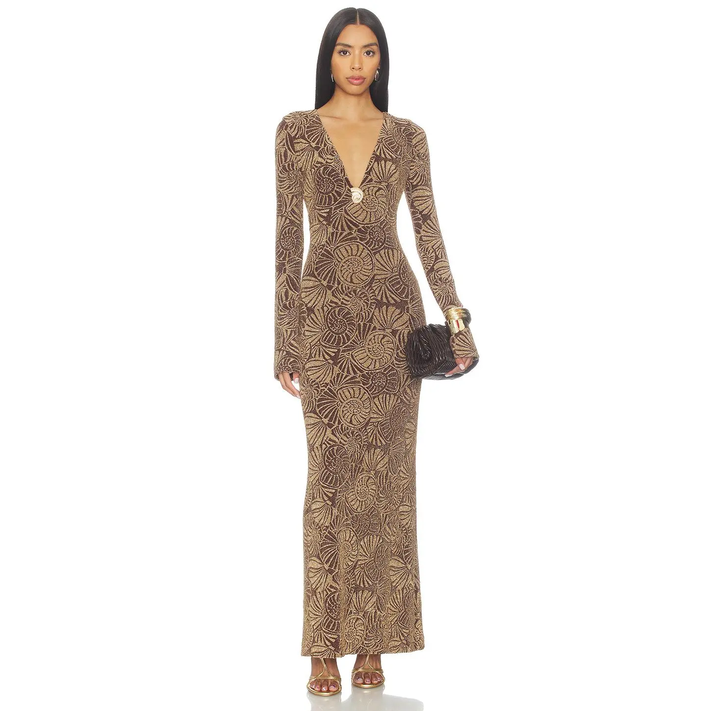 Show Me Your Mumu Lopez Dress in Shell Sparkle Stretch