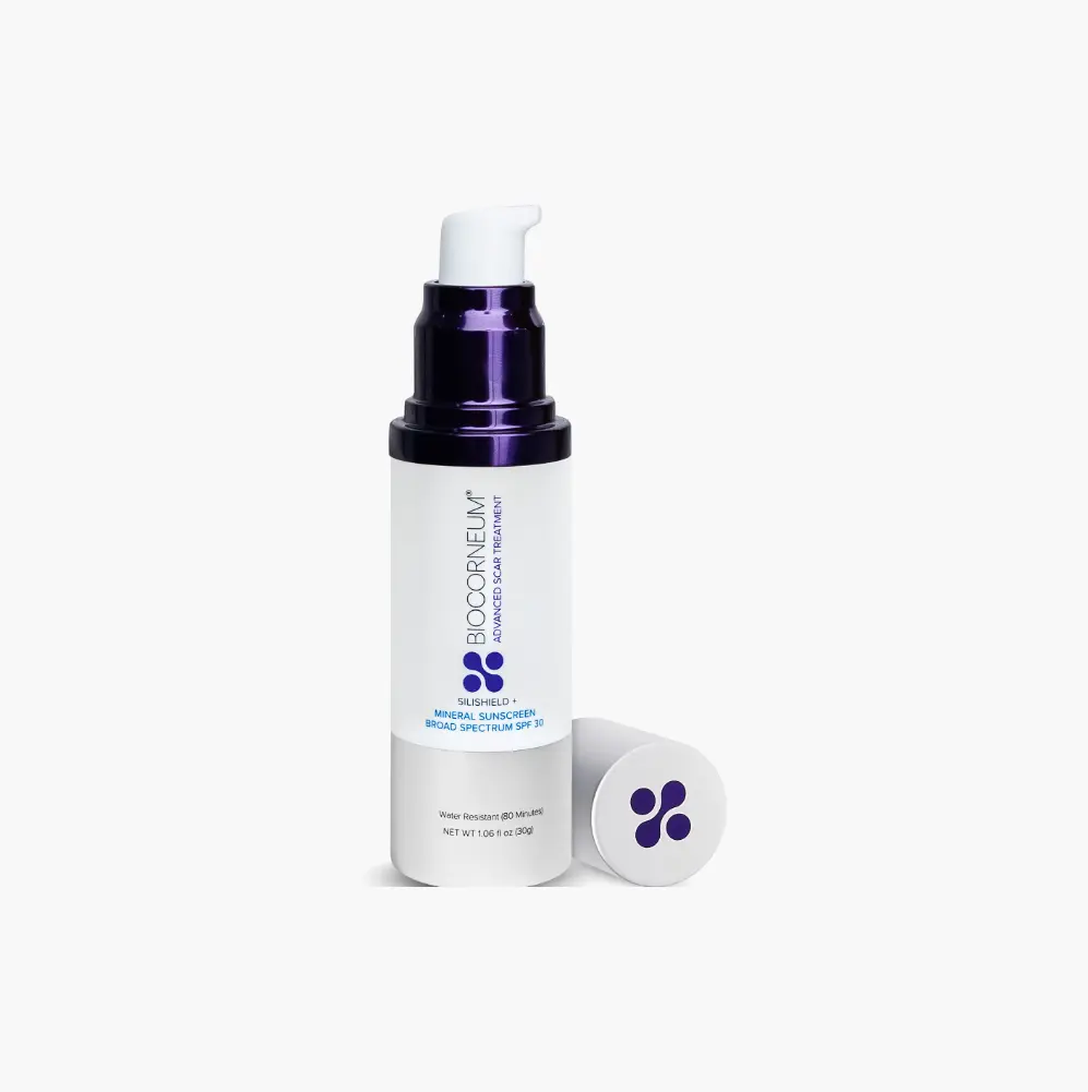 BIOCORNEUM + Mineral SPF 30 - 30g  | Fast Drying & Lightweight Silicone Scar Removal Gel with Sun Protection for Sensitive Skin - Professional Grade Formula for Scar Care & Smooth Skin Appearance - Daily Skincare Routine