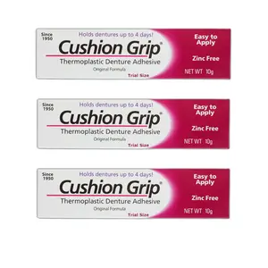 [HOT 2026 - COMBO 3 PACK] Cushion Grip - A Soft Pliable Thermoplastic Denture Adhesive for Refitting and Tightening 0.35 Oz (10 Grams) Oral Waterproof