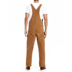 fashion Men's Duck Bib Overalls - Relaxed Fit Workwear with Adjustable Straps & Tool Pockets for Farming, Construction & Industrial Work Menswear Suits