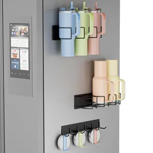 Magnetic Cup Holder for Stanley Cups, No-Drill Installation, Strong Magnetic Base, Durable Water Bottle Organizer Rack, Beverage Organizer