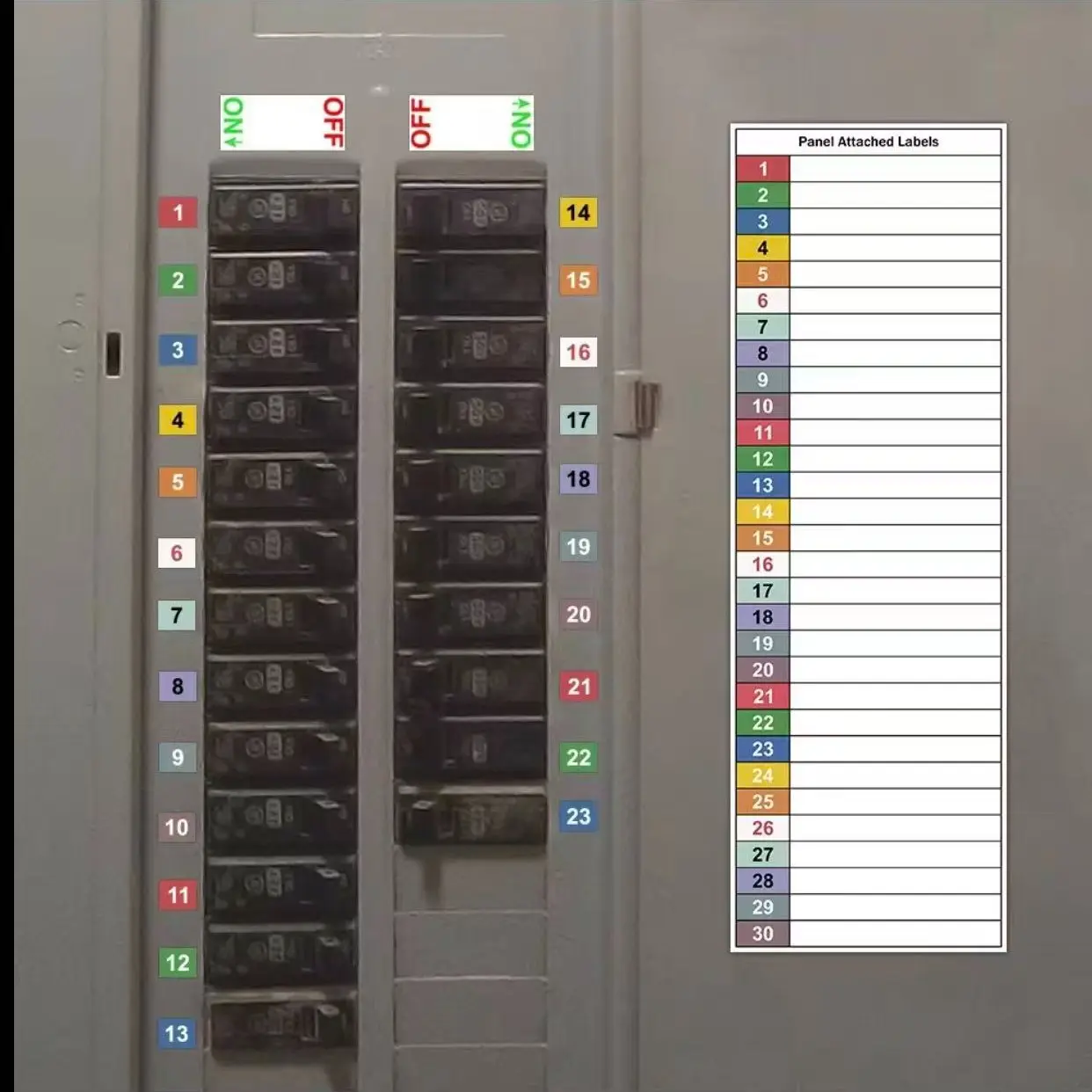 5 Set Circuit Breaker Label with Marking Panel(1-10,N,TR,S), Electrical Panel Stickers, Self Adhesive Decal Stickers for Distribution Boxes, Switch Cabinets,and Electrical Enclosures -Compatible with Single Three-Phase Systems- Label System