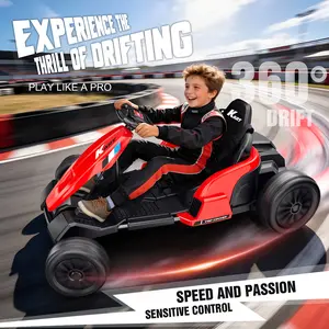 【Akeleo】24V Electric Go Kart, Drift Vehicle, Outdoor Toy Car, One-button Start, Rrear-wheel Drive, Supercar Frame, Two-point Seat Belt, MP3 Music. Crazy Go Kart for Kids (3-8 Years Old)
