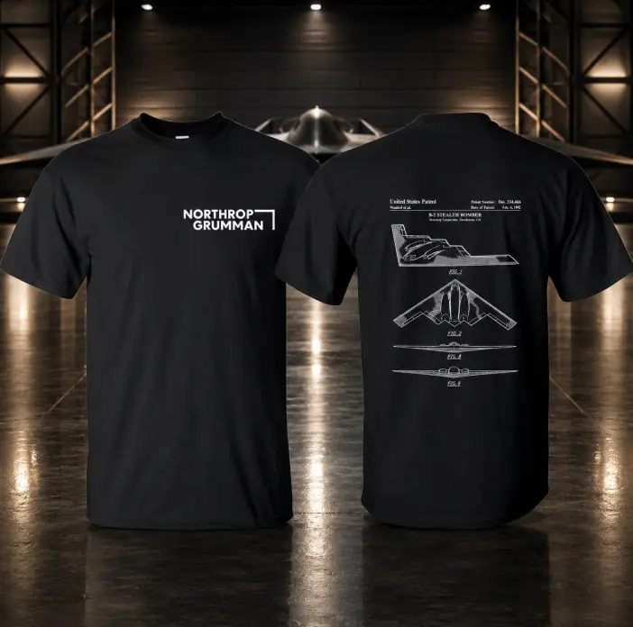 T-Shirt Vintage  Stealth Bomber Graphic Tee Military Enthusiast Streetwear Clothing Gift for Men Breathable Printing