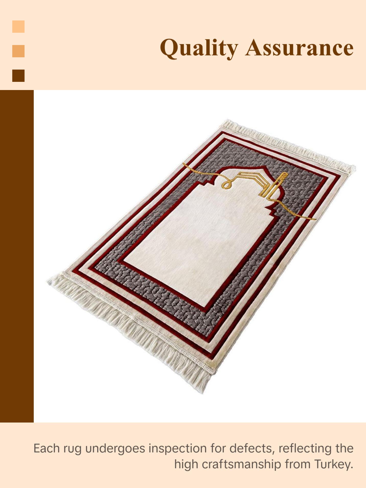 Sukoon Plush Velvet Islamic Prayer Rug - Grey