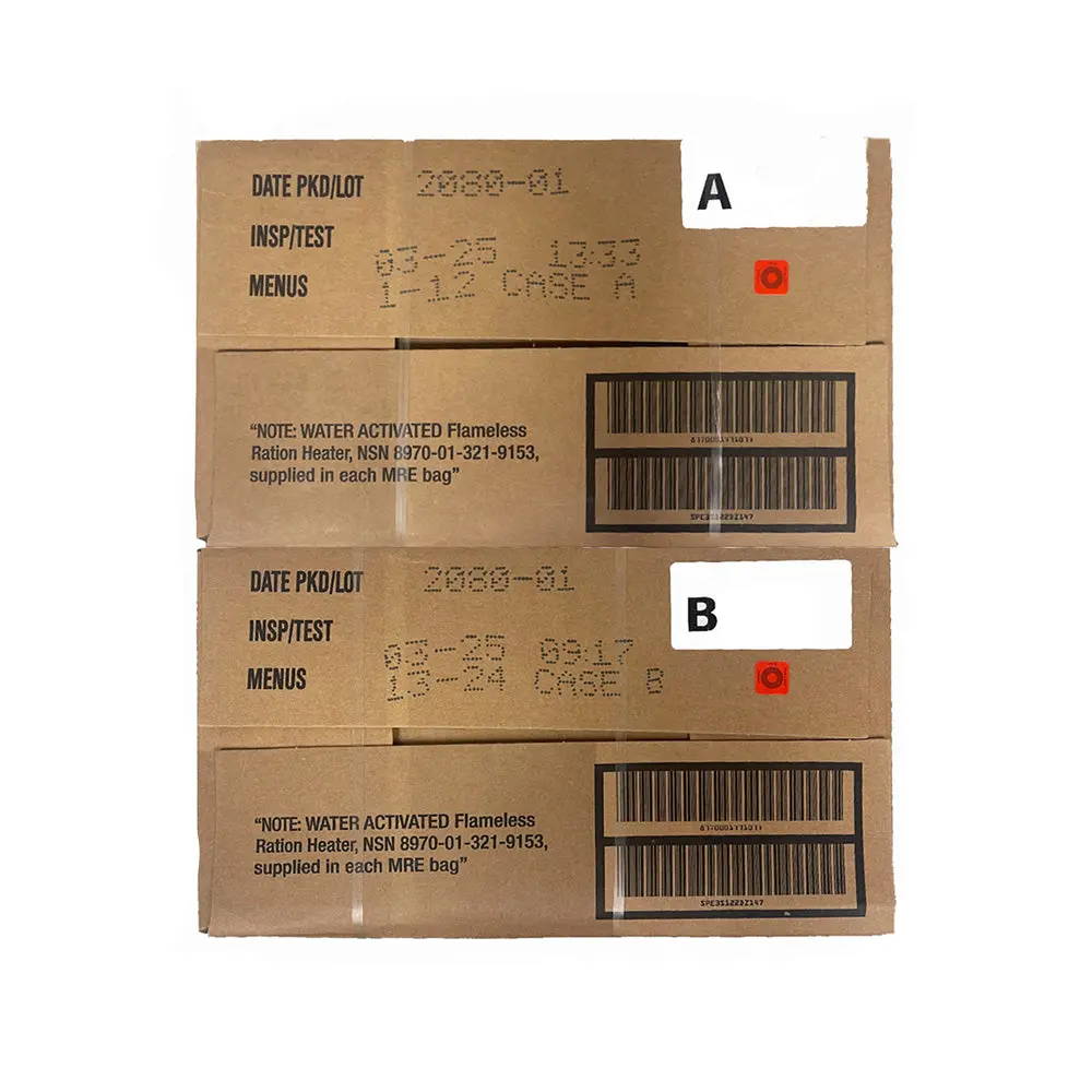 Military MRE Case Inspection Date JAN 2025 or Newer