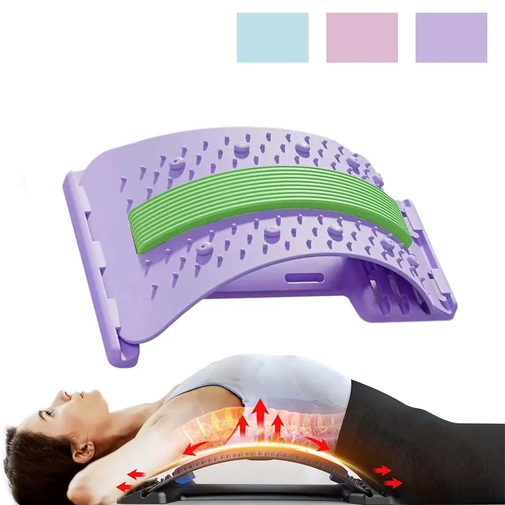Adjustable Lumbar Support Board, 3-Level Spinal Decompression Device, Spinal Decompression Stretcher, Lower Back Pain Relief, Relaxation Aid for Home Use