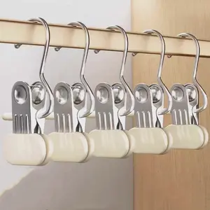Upgraded Spinning Top Hangers Space-Saving Clothespin Hat Pants Storage Hooks 20PCS 360° Rotating Stainless Steel Metal Clips for Closet Organization Anti-Slip Laundry Hook Portable Utility Hooks Hanging Organiser Smooth Plastic hair hanger spinning
