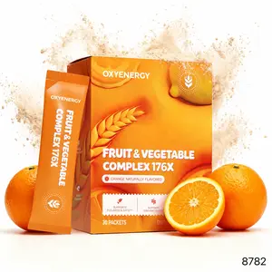 Oxyenergy 176X Fruit & Vegetable Complex Powder - Orange Flavored Digestion Healthcare Supplement, 30 Packets, Supports Digestive Health, Boosts Good Bacteria