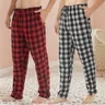 Men's 2-Pack Cotton Basic Flannel Thermal Plaid Checked Pajama Pants Boxed Set - Drawstring Waist, Soft Cozy Fabric, Side Pockets, Button Closure, Nightwear Jogging Loungewear Bottoms, Plaid Checked Men's Pajamas Bottoms