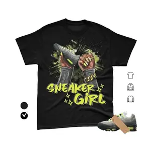 Sneaker Girl- 95 Big Bubble Neon Matching Tee, Shirt To Match sneaker